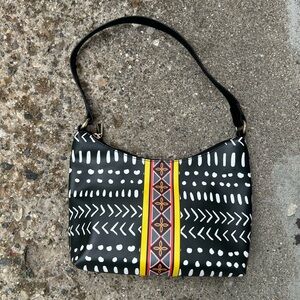 Black and white purse tribal print shoulder bag